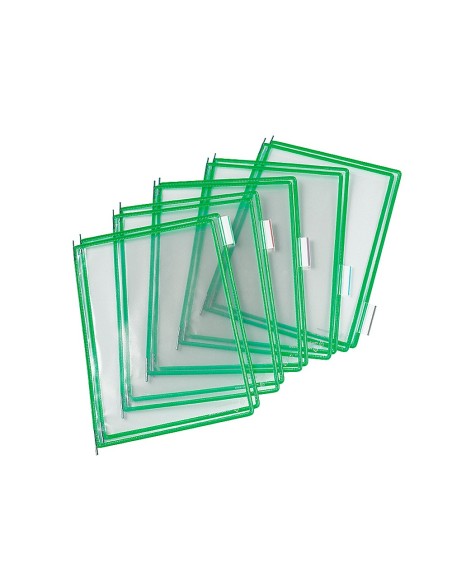 FUNDA TARIFOLD PVC PIVOTES A4 VERDE PACK DE 10 UNIDADES