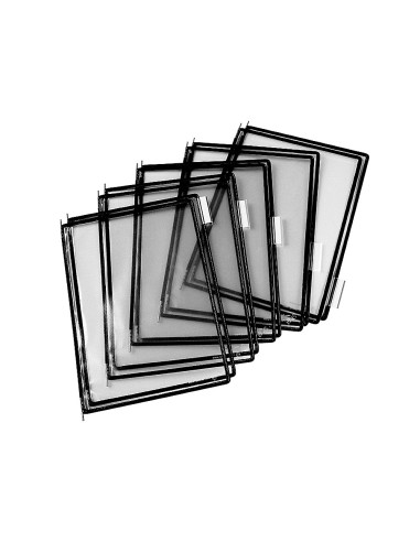 FUNDA TARIFOLD PVC PIVOTES A4 NEGRO PACK DE 10 UNIDADES
