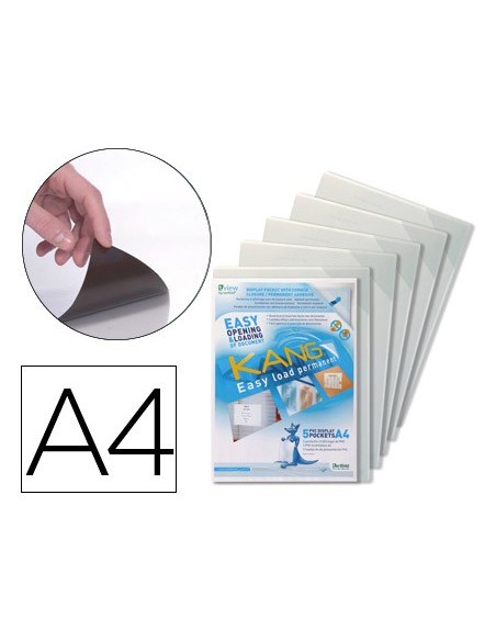 FUNDA  ADH.PERMANENTE RIGIDA ANTI REFLEJO A4 PACK 5 U.