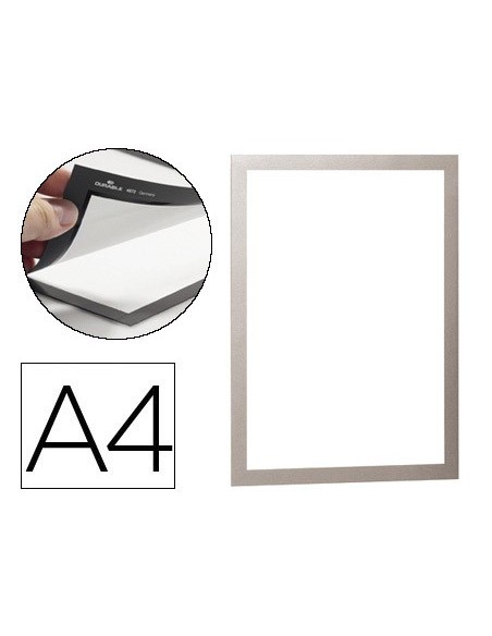 MARCO MAGNETICO A4 DORSO ADH. REMOVIBLE PLATA PACK 2 UDS.4872-23