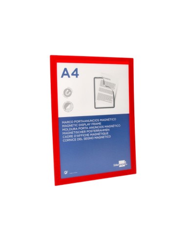 MARCO PORTA ANUNCIOS  MAGNETICO A4 DORSO ADH.REMOV.RJ.