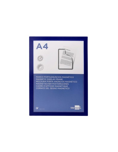 MARCO PORTA ANUNCIOS  MAGNETICO A4 DORSO ADH.REMOV.AZ.