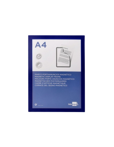 MARCO PORTA ANUNCIOS  MAGNETICO A4 DORSO ADH.REMOV.AZ.