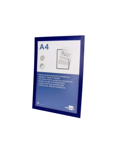 MARCO PORTA ANUNCIOS  MAGNETICO A4 DORSO ADH.REMOV.AZ.