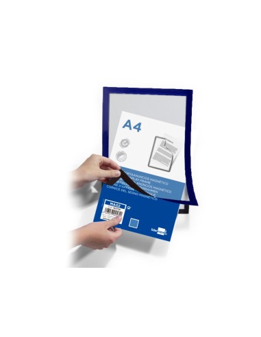 MARCO PORTA ANUNCIOS  MAGNETICO A4 DORSO ADH.REMOV.AZ.