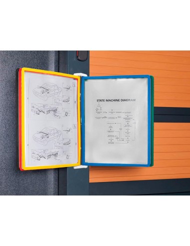 PORTACATALOGO PARED PLAST. 10 FUNDAS A4 SURT.