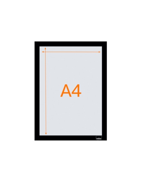 MARCO PORTANUNCIOS NOBO A4 MARCO MAG. AUTOADHESIVO PLATA PK.DE 2 UD.