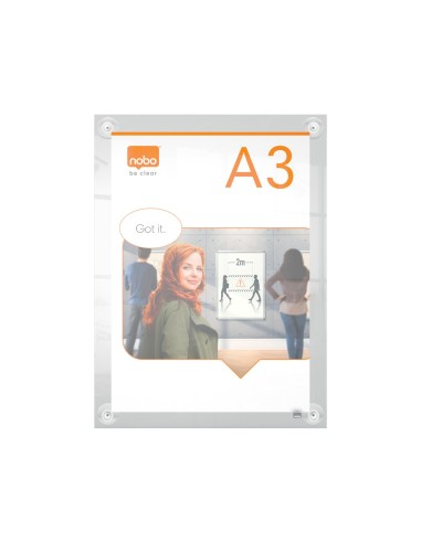 MARCO PORTANUNCIOS NOBO ACRILICO TPTE. REMOV.A3 S/MARCO 348X24X471MM