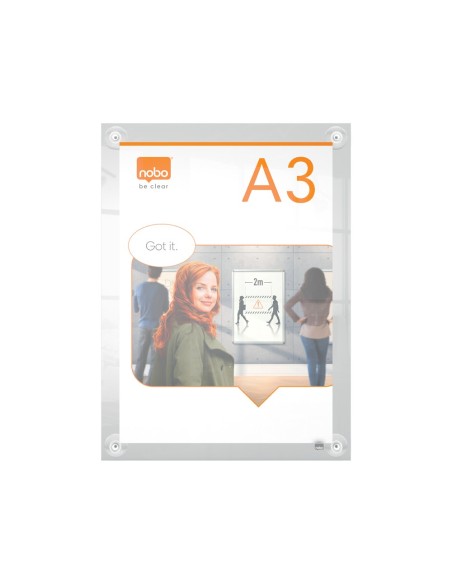 MARCO PORTANUNCIOS NOBO ACRILICO TPTE. REMOV.A3 S/MARCO 348X24X471MM