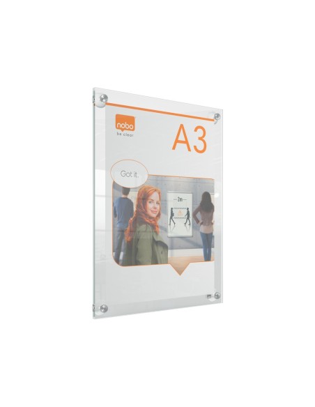 MARCO PORTANUNCIOS NOBO ACRILICO TPTE. REMOV.A3 S/MARCO 348X24X471MM