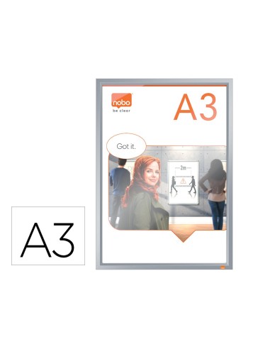 MARCO PORTANUNCIOS NOBO IMPRESSION PRO A3 MARCO CLIP AL.320X17X445MM