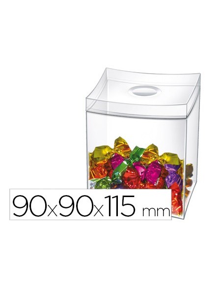 CAJA CARAMELOS CEP TAPA DESMONTABLE POLIESTIRENO TPTE.90X90X115 MM
