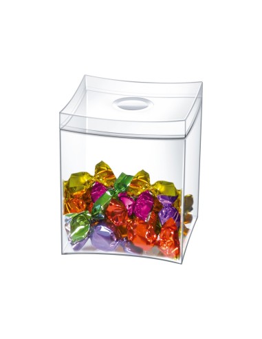 CAJA CARAMELOS CEP TAPA DESMONTABLE POLIESTIRENO TPTE.90X90X115 MM