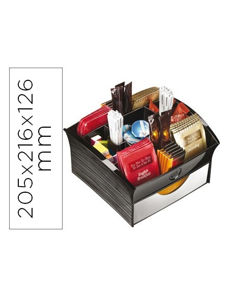 BANDEJA CEP 9 COMPARTIMENTOS POLIESTIRENO COL.NG.SNACK 205X216X126 MM