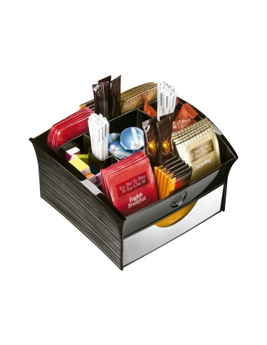 BANDEJA CEP 9 COMPARTIMENTOS POLIESTIRENO COL.NG.SNACK 205X216X126 MM