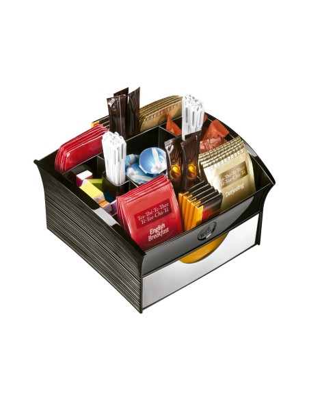 BANDEJA CEP 9 COMPARTIMENTOS POLIESTIRENO COL.NG.SNACK 205X216X126 MM