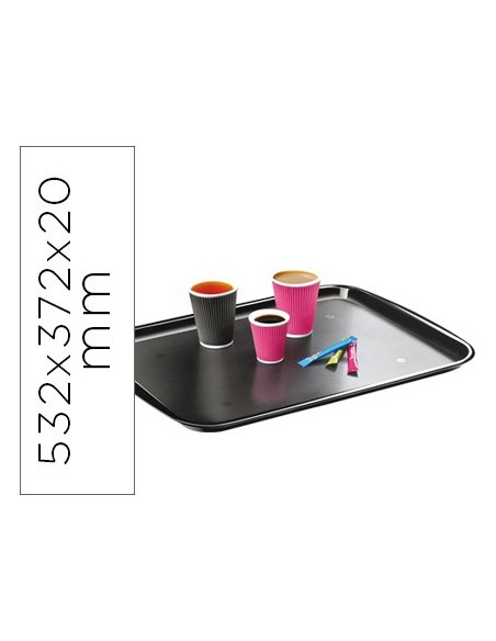 BANDEJA CEP DISEÑO CLASICO POLICARBONATO COLOR NEGRO 532X372X20 MM