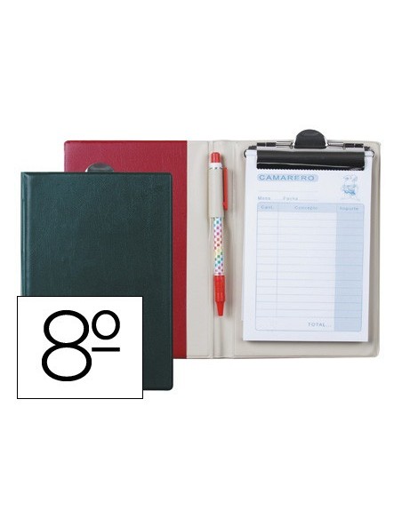 CARPETA COMANDAS PLASTICO OCTAVO C/TALONARIOCAMARERO Y BOLI