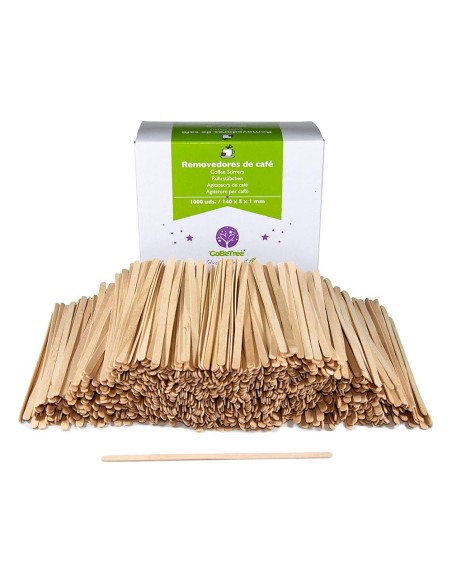 PALETINA AGITADORA MADERA 14 CM EL CAFE FUNDA INDIVIDUAL 1000 UD.