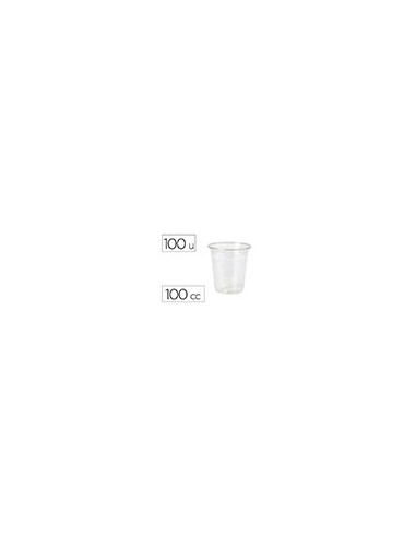 VASO PLAST.TPTE.100 CC PQ.DE 100 UD.