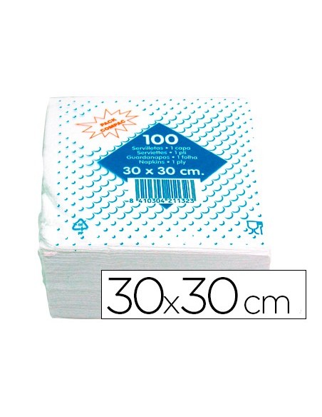 SERVILLETA ALGODON 30X30 CM 1 CAPA PAQUETE 100 UDS.