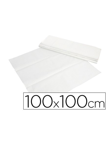 MANTEL DE PAPEL BLANCO EN HOJAS 100X100 CM CAJA DE 400