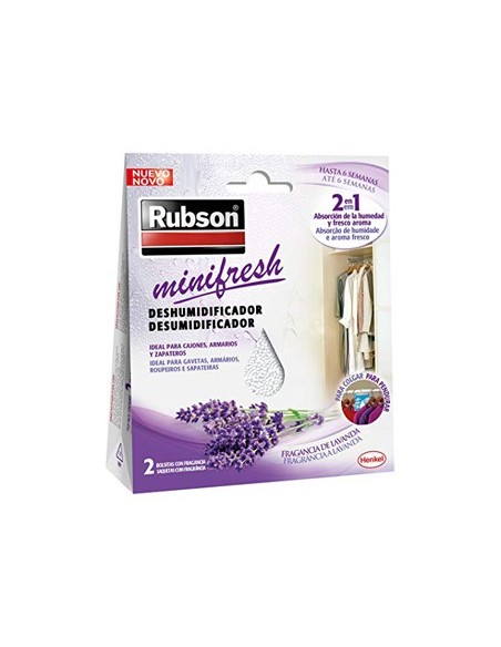 DESHUMIDIFICADOR RUBSON MINI FRESH LAVANDA 1 PACK 2 BOLSITAS 50 GR