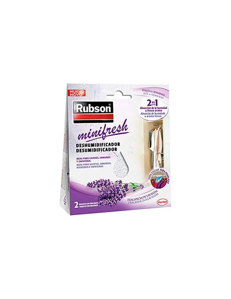 DESHUMIDIFICADOR RUBSON MINI FRESH LAVANDA 1 PACK 2 BOLSITAS 50 GR