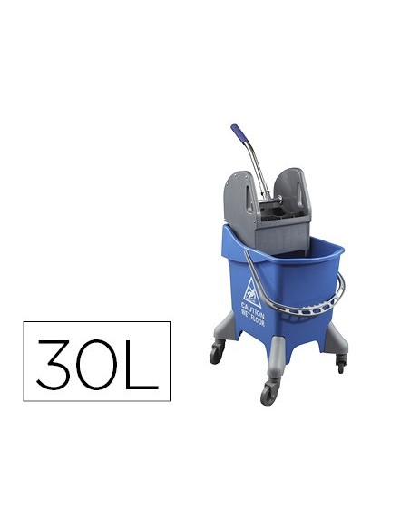 CARRO LIMPIEZA BASTIDOR ESCURRIDOR 4 RUEDAS 32 L AZ. 455X370X970 MM
