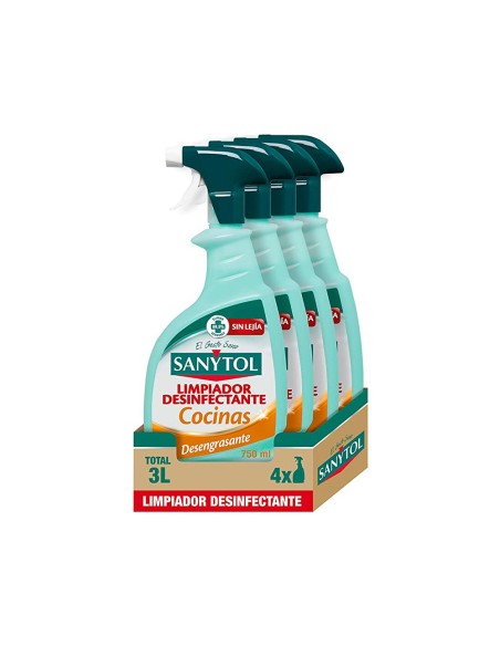 LIMPIADOR DESINFECTANTE SANYTOL COCINAS  PULVERIZADOR BOTE 750 ML