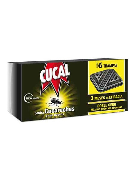 TRAMPA CUCARACHAS CUCALDOBLE CEBO 3 MESES EFICACIA PACK 6 TRAMPAS