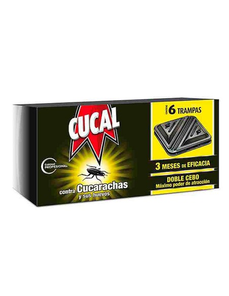 TRAMPA CUCARACHAS CUCALDOBLE CEBO 3 MESES EFICACIA PACK 6 TRAMPAS
