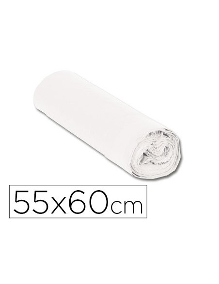 BOLSA BASURA DOMESTICA BLANCA AUTOCIERRE 55 X 60 CM ROLLO 15 BOLSAS