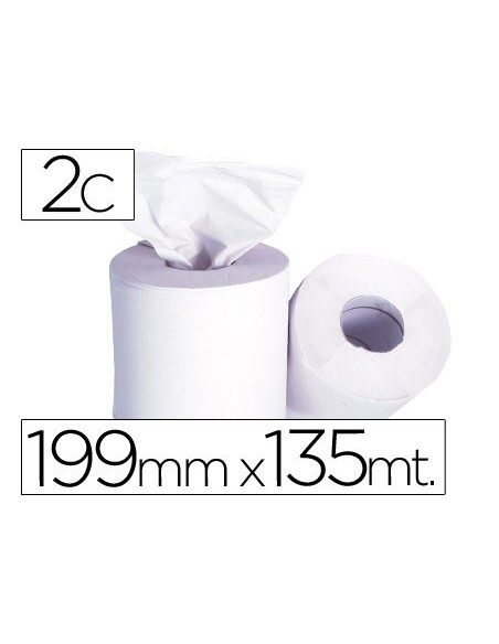 PAPEL SECAMANOS 2 CAPAS 199 MM X 135 MT MANDRIL 76 MMDIAMETRO 197 MM