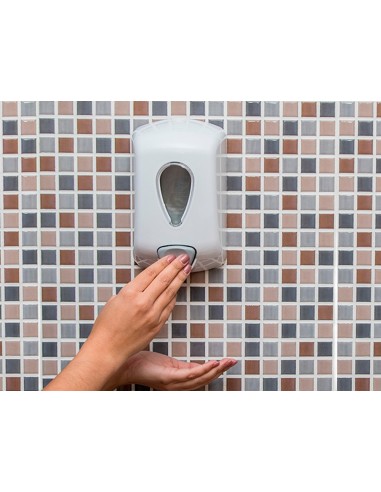 DISPENSADOR GEL LAVAMANOS DAHI JAVEA ABS BL.CAP 0,9L 210X128X90MM