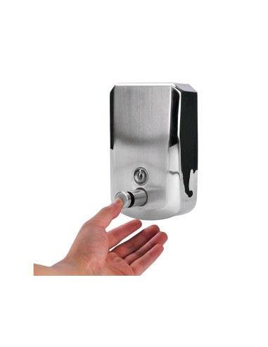 DISPENSADOR MANUAL Q-CON JABON 800 ML ACERO INOXIDABLE 178x114x56 MM