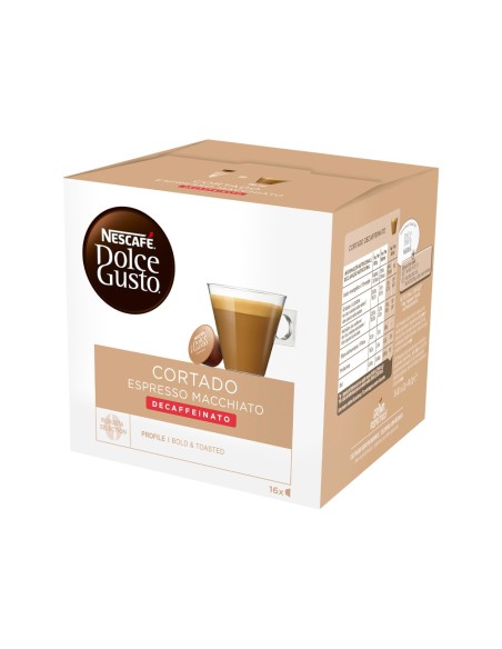 CAFE DOLCE GUSTO CORTADO DESCAFEINADO CAJA MONODOSIS 16 UNIDADES