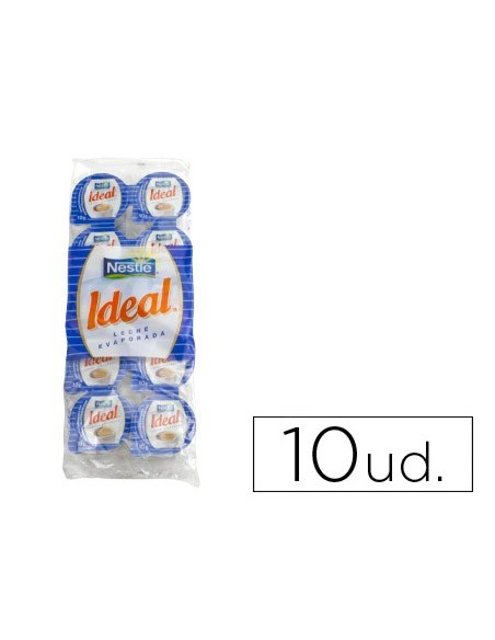 LECHE EVAPORADA IDEAL PORCIONES DE 7,5 ENVASE DE 10 UNIDADES