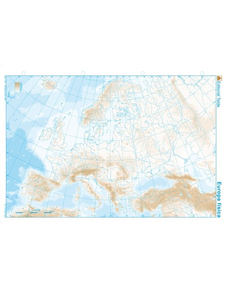 MAPA MUDO B/N DIN A4 EUROPA FISICO