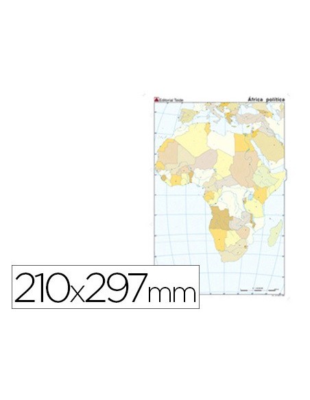 MAPA MUDO COLOR DIN A4 AFRICA POLITICO