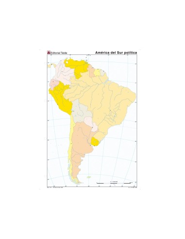 MAPA MUDO COLOR DIN A4 AMERICA SUR POLITICO