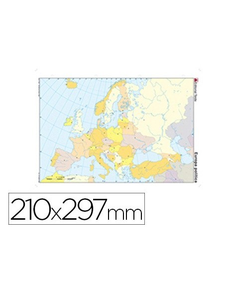 MAPA MUDO COLOR DIN A4 EUROPA POLITICO