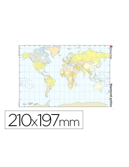 MAPA MUDO COLOR DIN A4 PLANISFERIO POLITICO