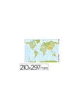 MAPA MUDO COLOR DIN A4 PLANISFERIO FISICO 2