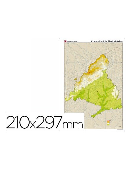 MAPA MUDO COLOR DIN A4 MADRID FISICO