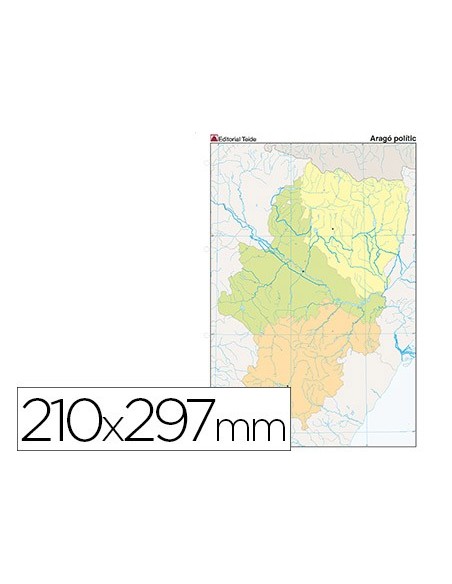 MAPA MUDO COLOR DIN A4 ARAGON POLITICO