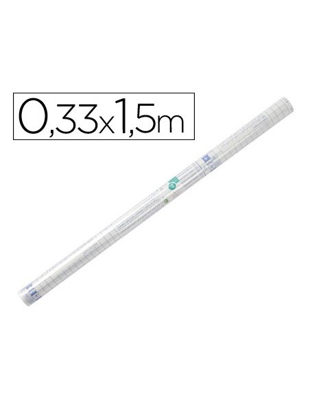 ROLLO PLASTICO ADH.0.33X1.50 MT 50 MC FORRALIBROS REMOVIBLE