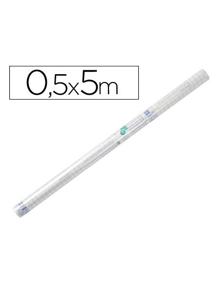 ROLLO PLASTICO ADH.0.50X5 MT 50 MC FORRALIBROS REMOVIBLE