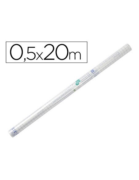ROLLO PLASTICO ADH.0.50X20 MT 80 MC FORRALIBROS REMOVIBLE