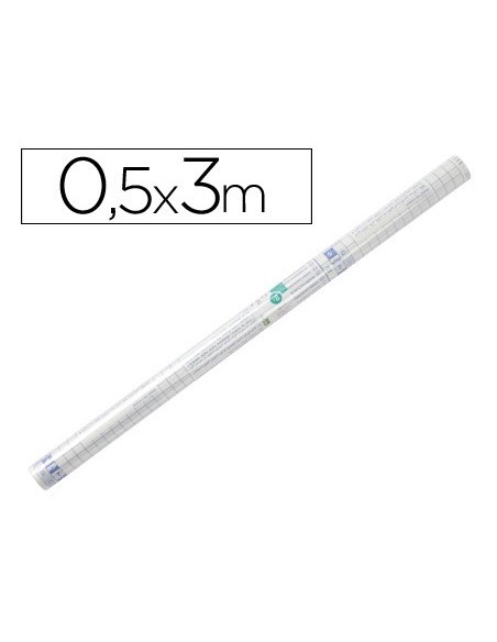ROLLO PLASTICO ADH.0,50X3 MT 80 MC FORRALIBROS REMOVIBLE